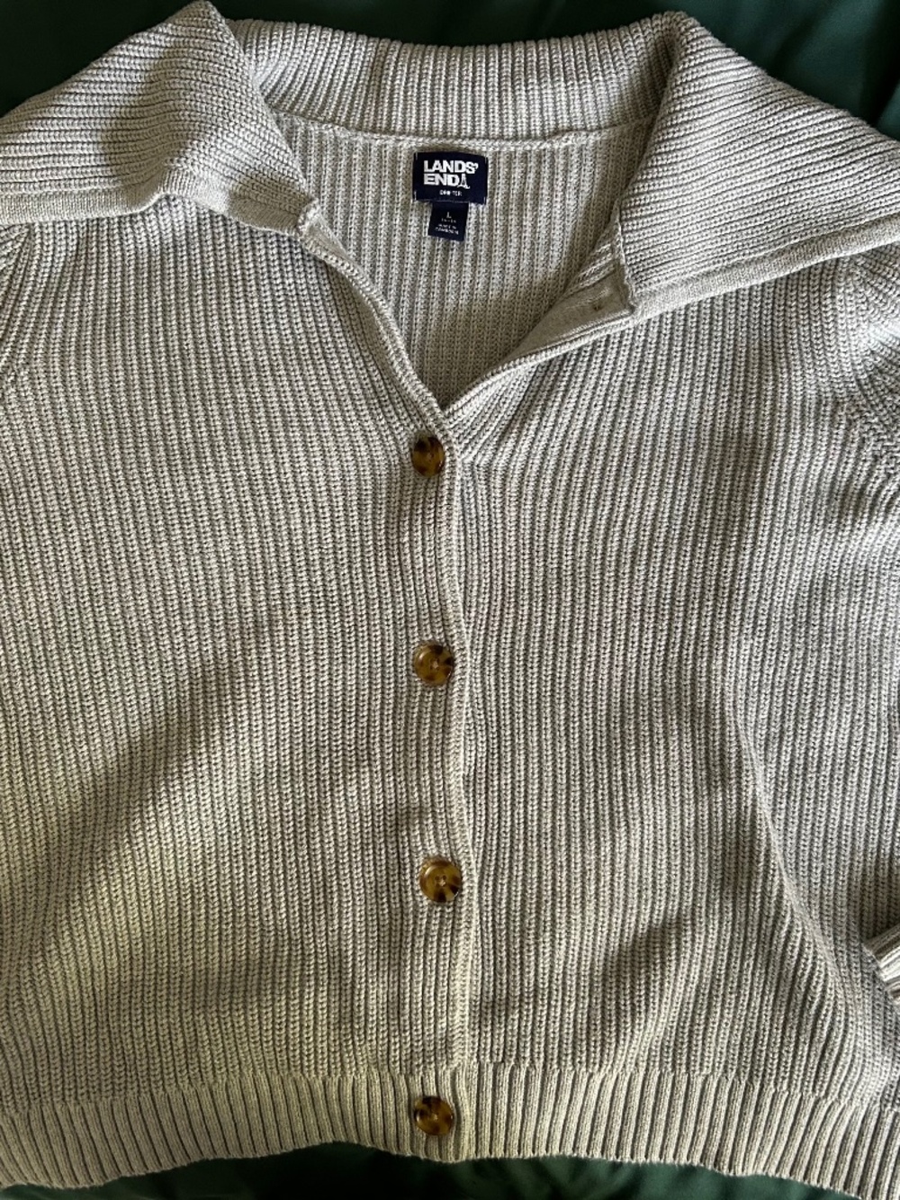 Gray Lands End women’s cardigan